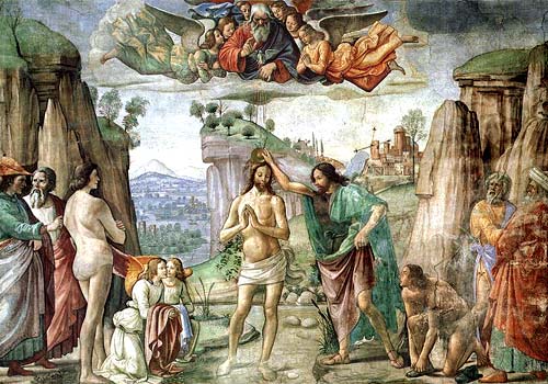 Gesù è battezzato al Giordano (1° mistero della luce)